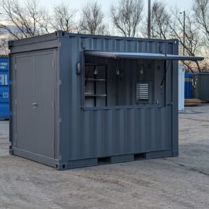 10ft Custom Container Pop-Up Bar with Serving Hatch and Electrical Package