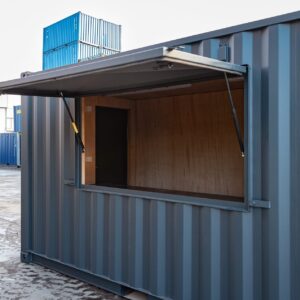 20ft Custom Container Kiosk with Serving Hatch and Electrical Fit-Out